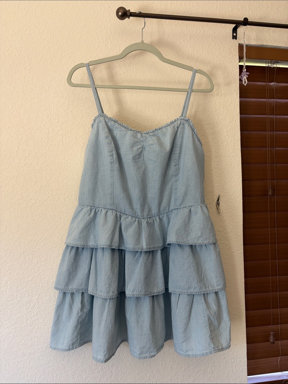 Arizona Jean Company Light Blue Tiered Cutout Dress